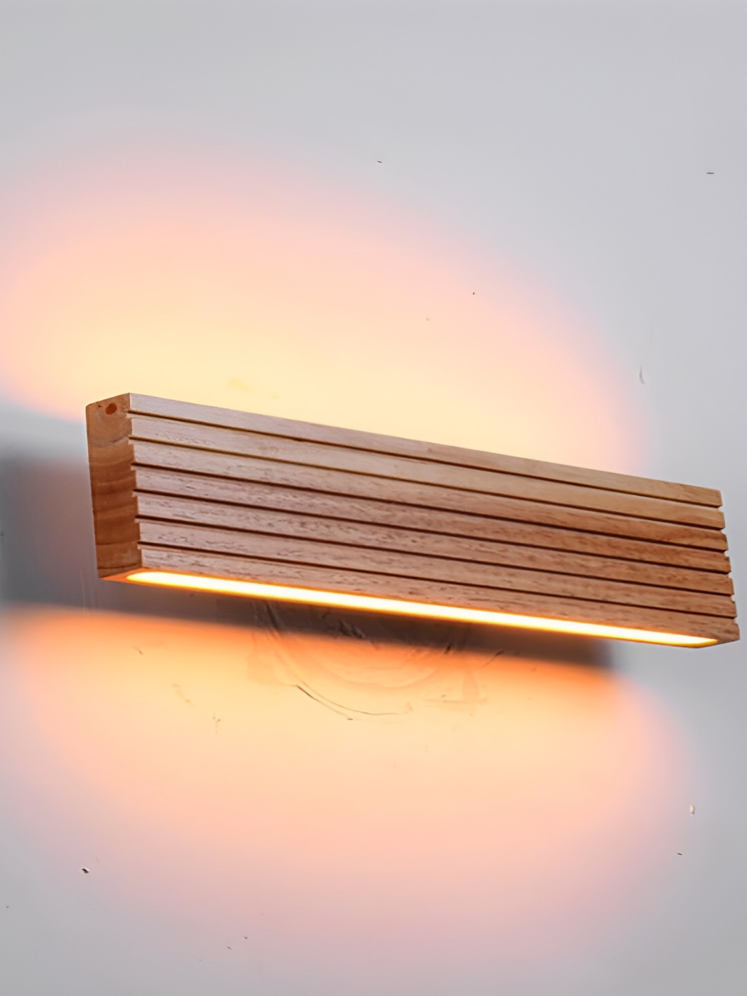 Artica Brown Wooden Rectangle Shaped Wall Lamp