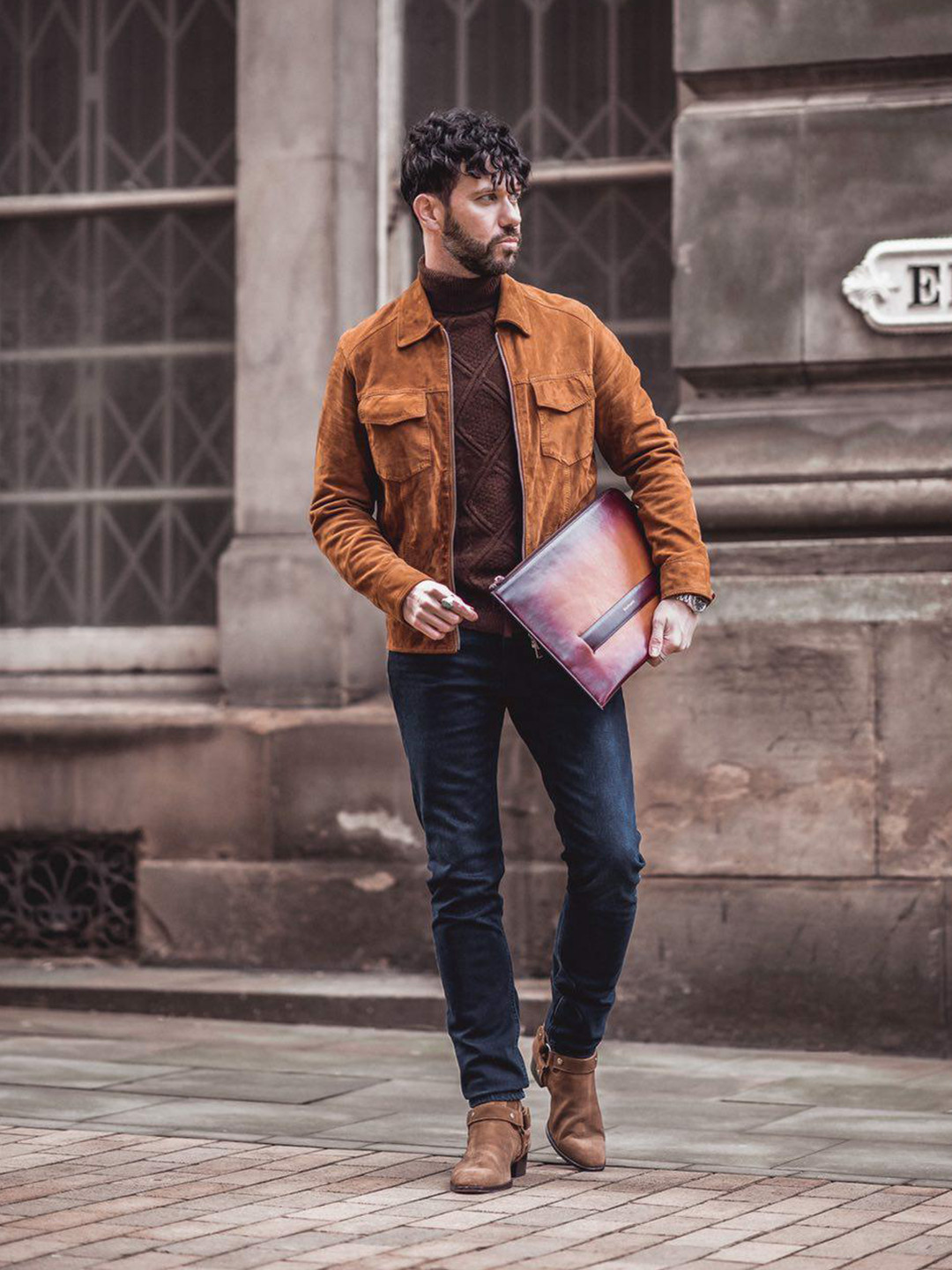 SILVIANO Unisex Leather 16 inch Laptop Sleeve