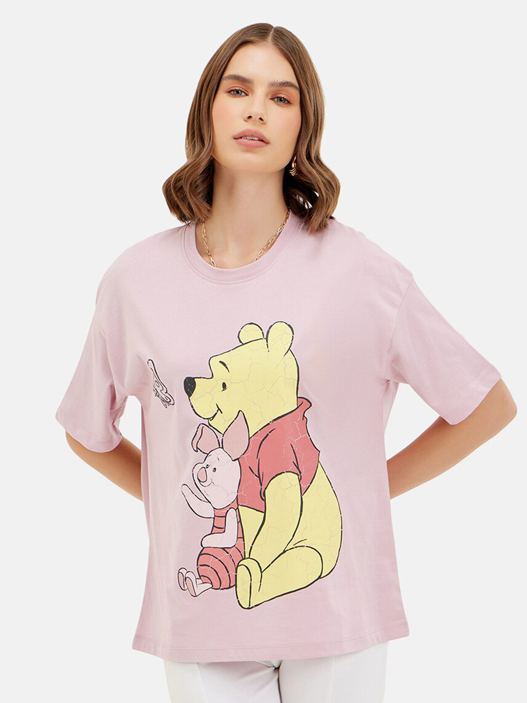 Kazo Boxy Graphic Printed Disney Cotton T-shirt
