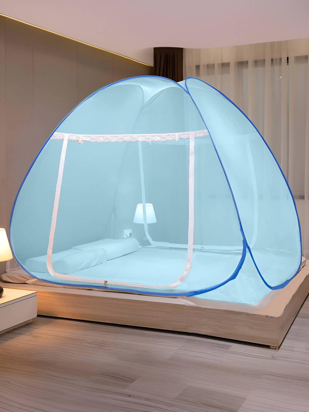 Classic Mosquito Net Blue King Size Foldable Machardani Tent Mosquito Net