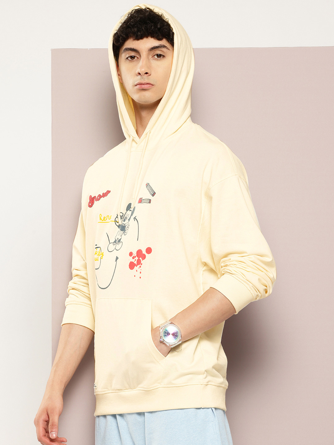 Kook N Keech Disney Mickey Mouse Print Hooded Sweatshirt