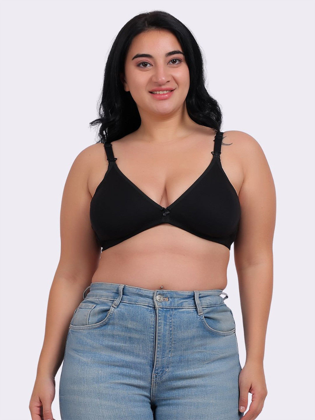 Fabme Non Padded Non-Wired Plus Seamless Cotton Maternity Bra-All Day Comfort