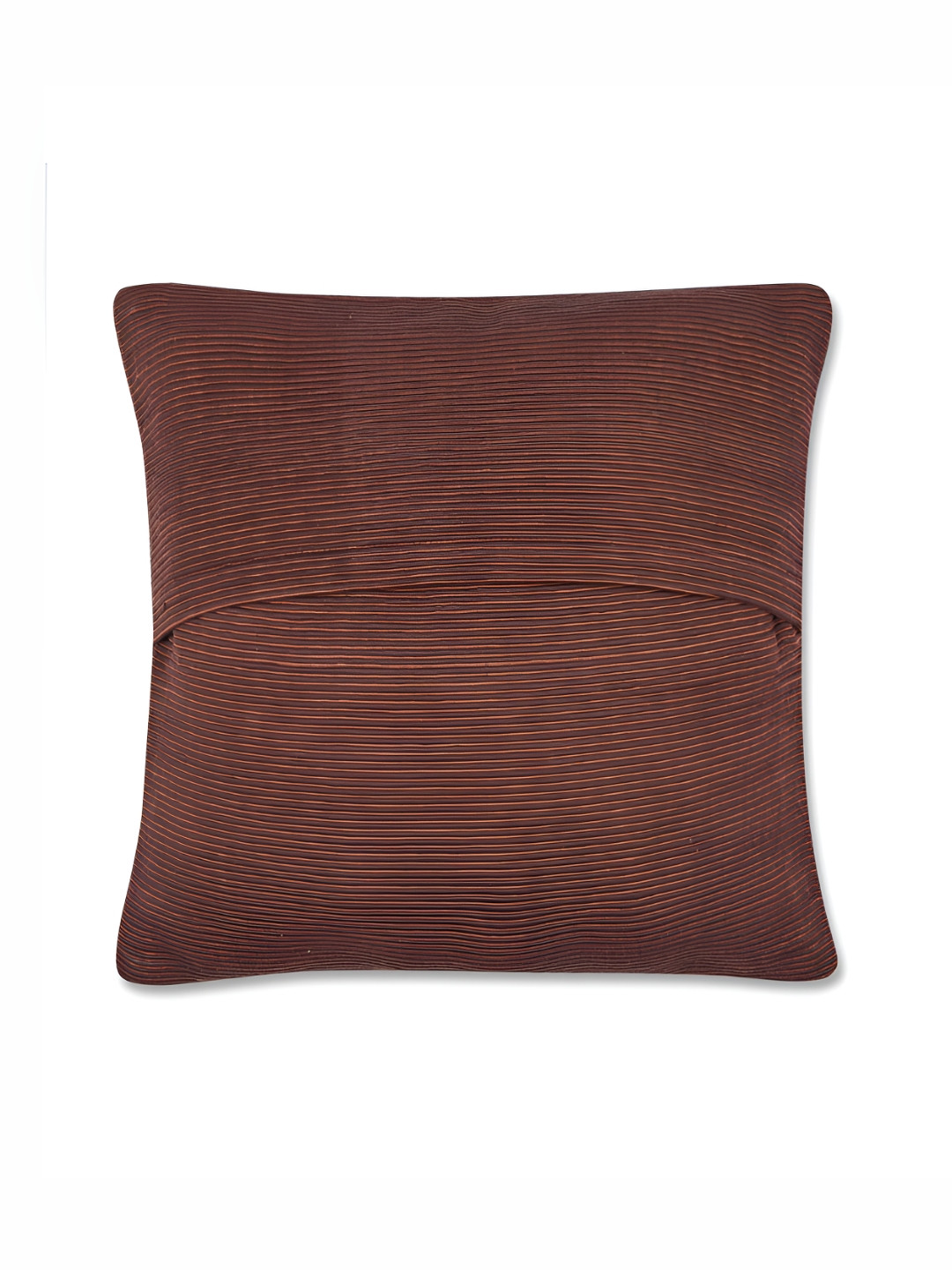 Fabindia Rust Striped Cotton Square Cushion Cover