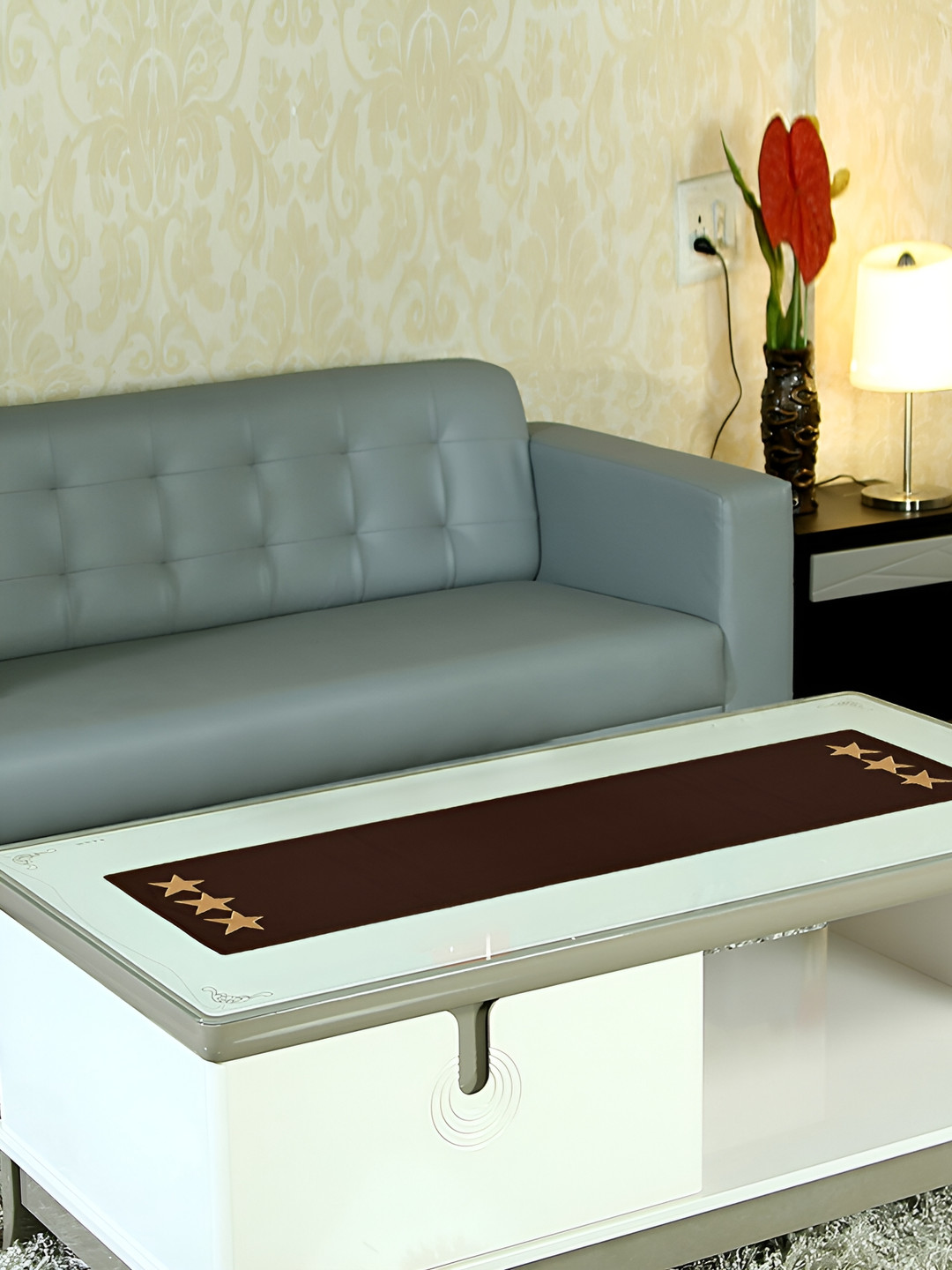 Home Heart Brown Solid Table Runner