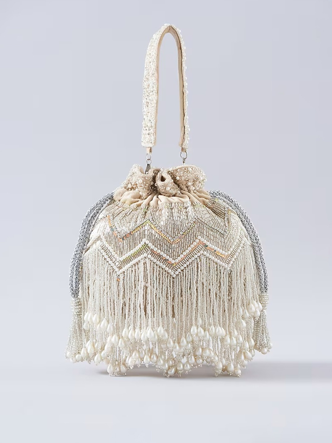 A Clutch Story Structured Tote Bag with Tasselled