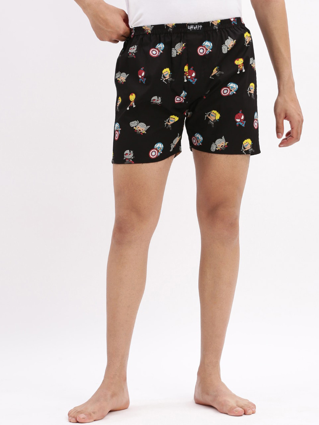 SHOWOFF Avengers Printed Cotton Boxers AM-149-1_Black
