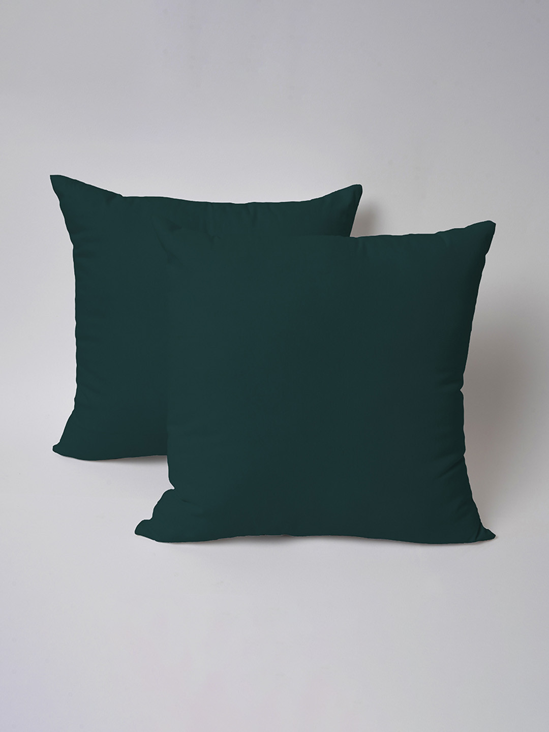 SKANDA FAB Green 2 Pieces Pure Cotton Square Pre Filled Sofa Cushions