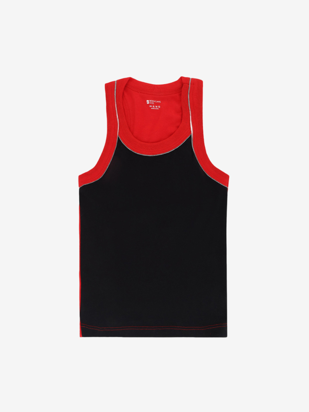 Bodycare Boys Colorblocked Cotton Innerwear VestsKGA2014BLK-PK005