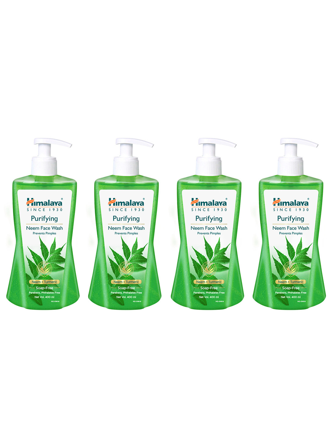 Himalaya Set of 4 Purifying Neem Face Wash with Neem & Turmeric - 400ml each