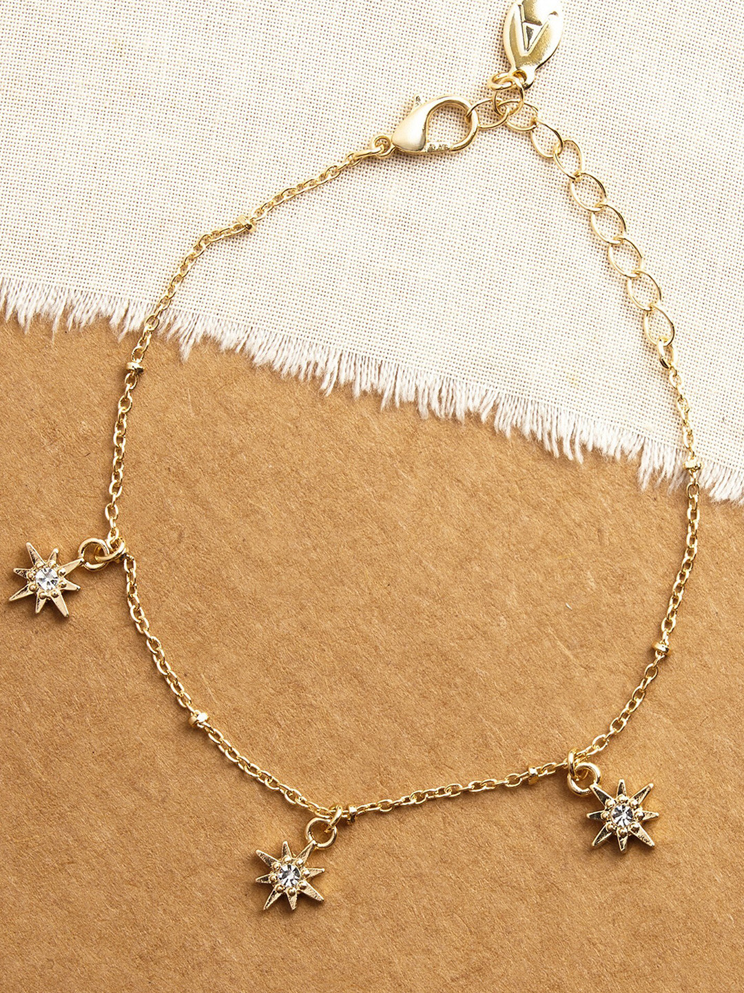 Accessorize Metal Stone Studded Charm Bracelet