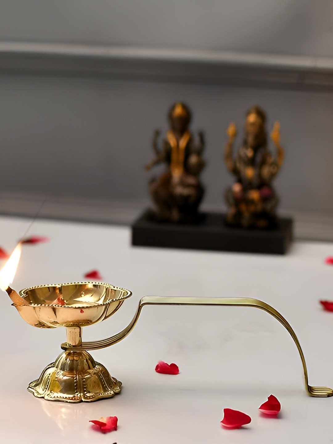 Aura Yellow Brass Karpoor Dani Diya