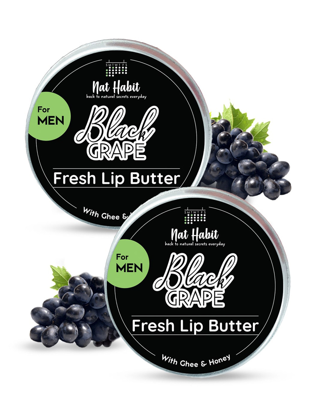 Nat Habit Set Of 2 Black Grape Fresh Lip Butter - 20 gm Each