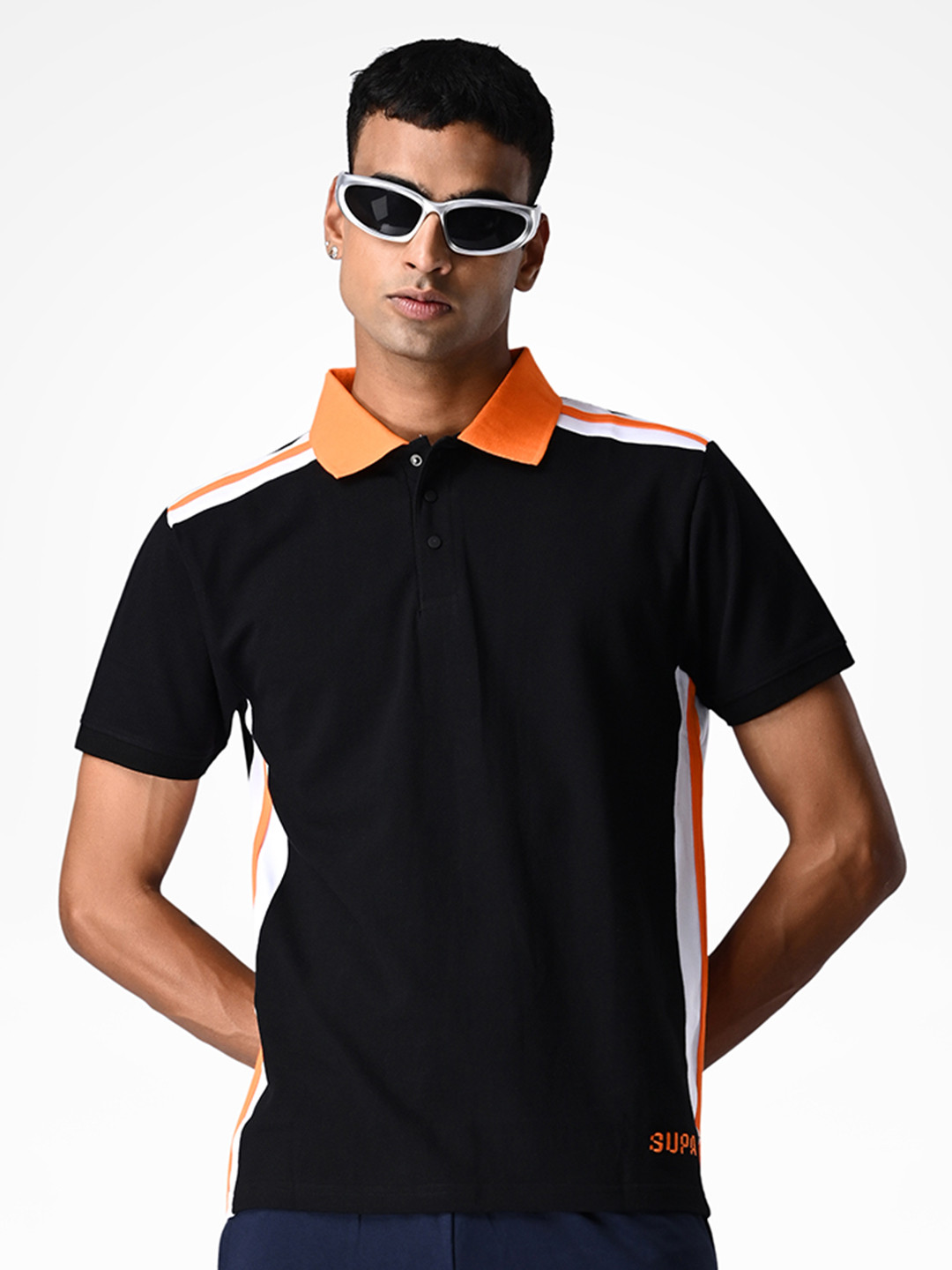 Supa Men Applique Polo collar T-shirt