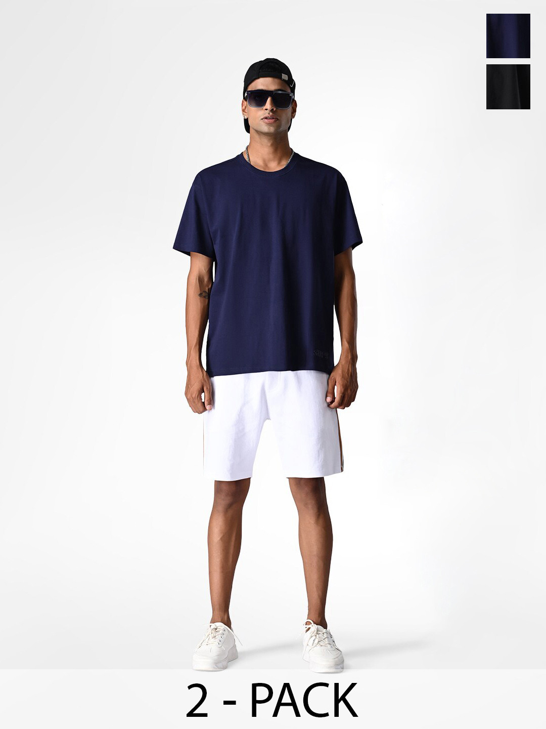 Supa Pack Of 2 Round Neck Cotton Oversized T-shirt