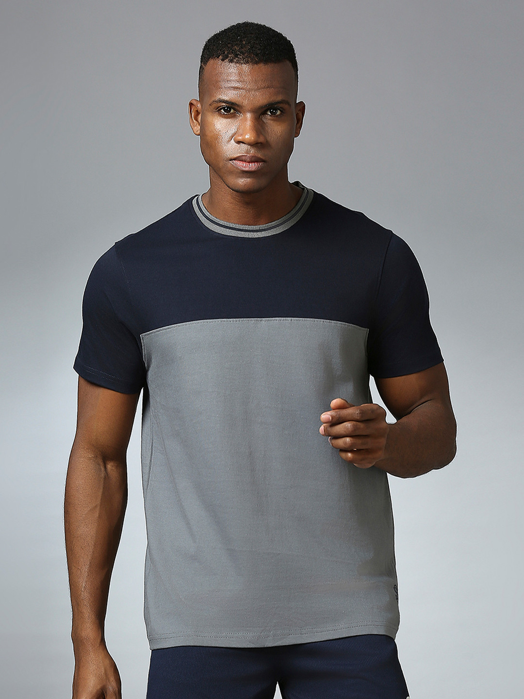 Supa Men Polo Collar Tow Tone T-shirt