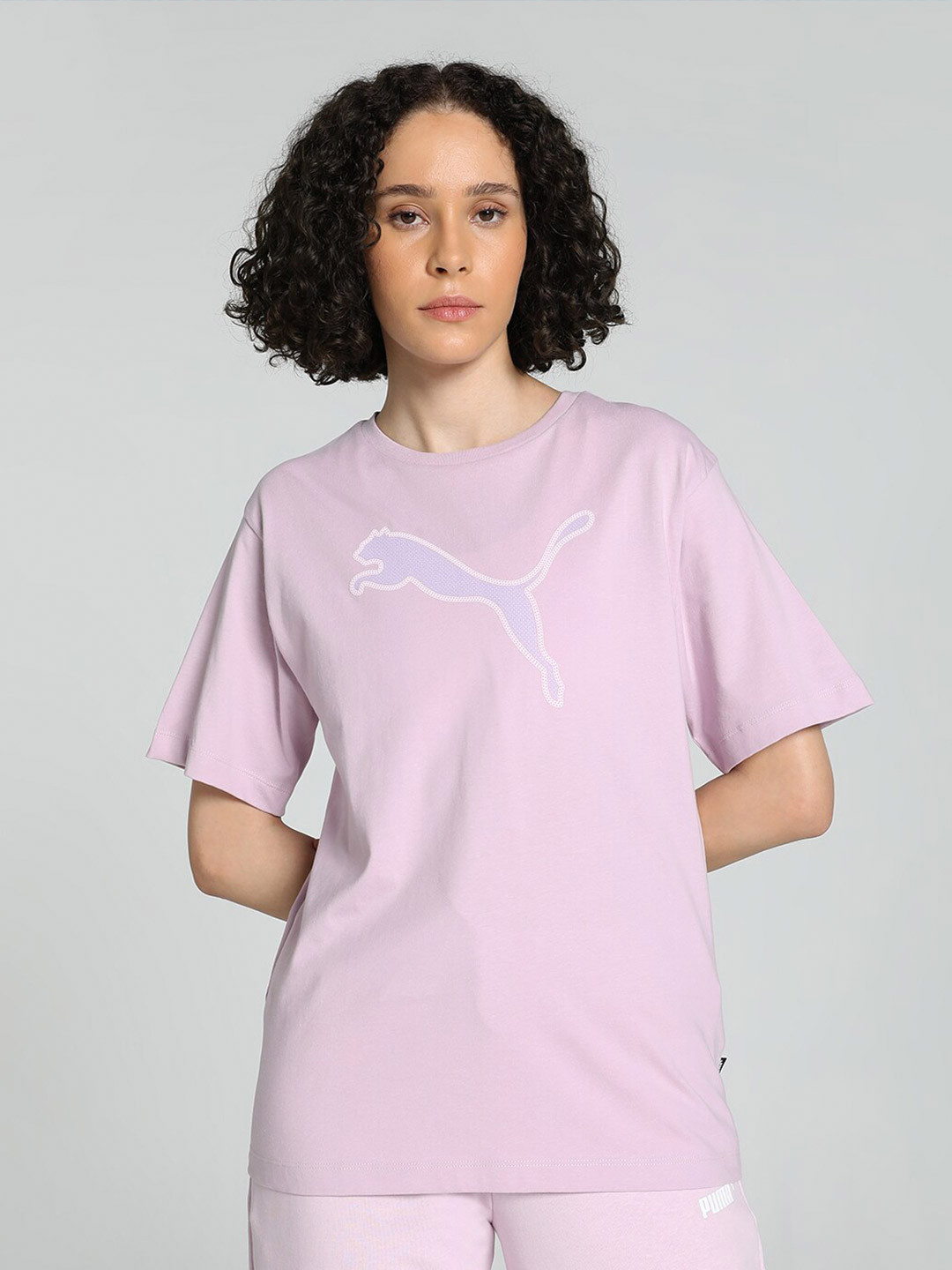 Puma HER Women Graphic Relaxed Fit Round Neck T-shirt