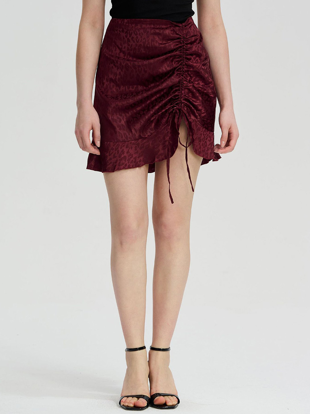 LULU & SKY Animal Print Short Drawstring Skirt