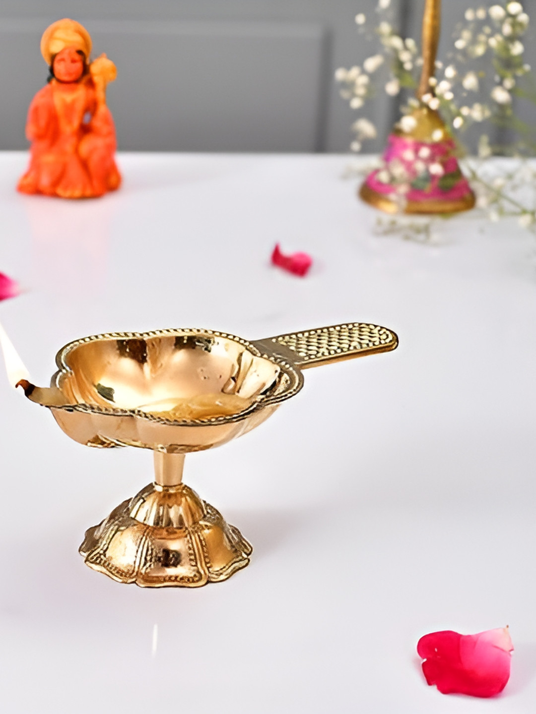 Aura Brown Brass Traditional Pooja Diya