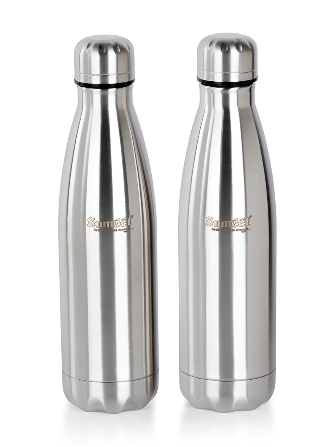 Sumeet 2 Pieces Stainless Steel Double Wall Vacuum Flask Water Bottles 500 ml Each