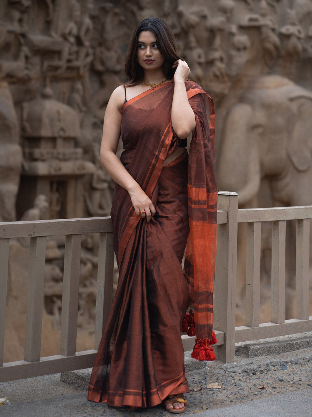 I LOVE SAREES Zari Tissue Saree