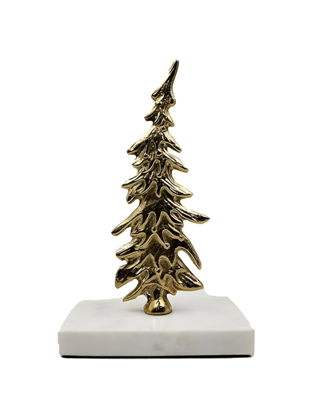Aura Christmas Tree Gold Metal Metallic Living Room Small Showpiece - 5 Inches