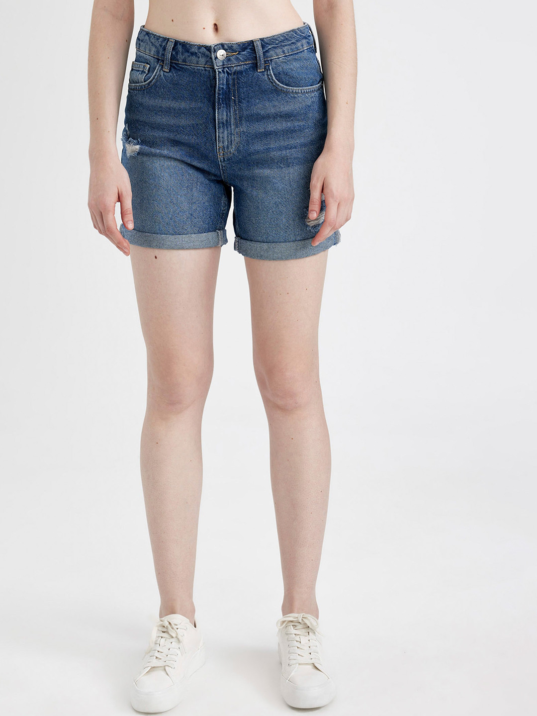 DeFacto Washed Denim Shorts