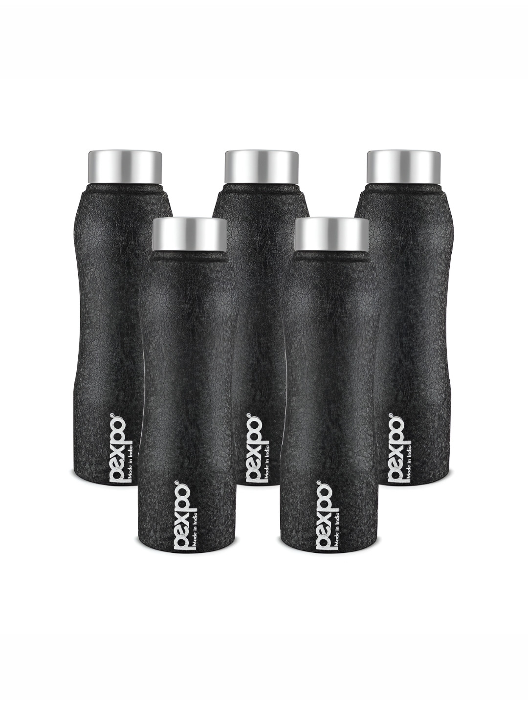 Pexpo BISTRO 5pc Fridge Water Bottle 1L Single wall Black Stainless Steel