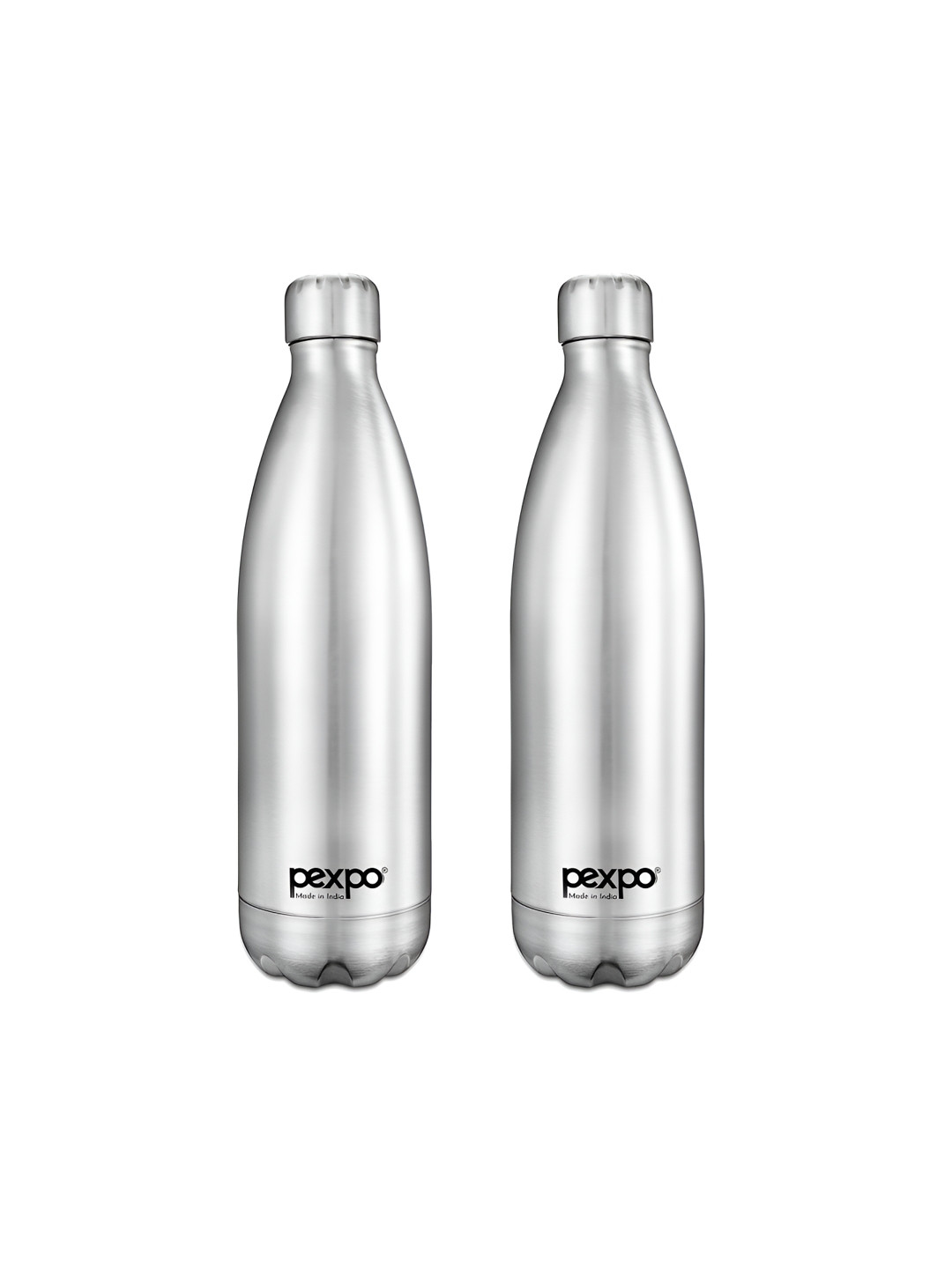 Pexpo ELECTRO Silver Solid Stainless Steel Double Wall Vacuum 2 Piece Flask - 500ml