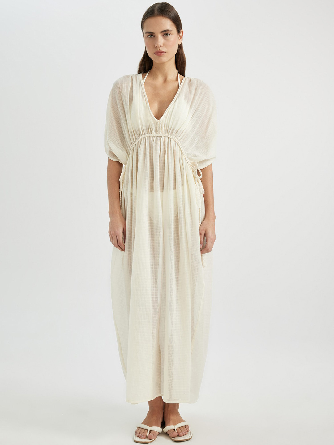 DeFacto Kaftan Cotton Swimwear Cover Up Dress