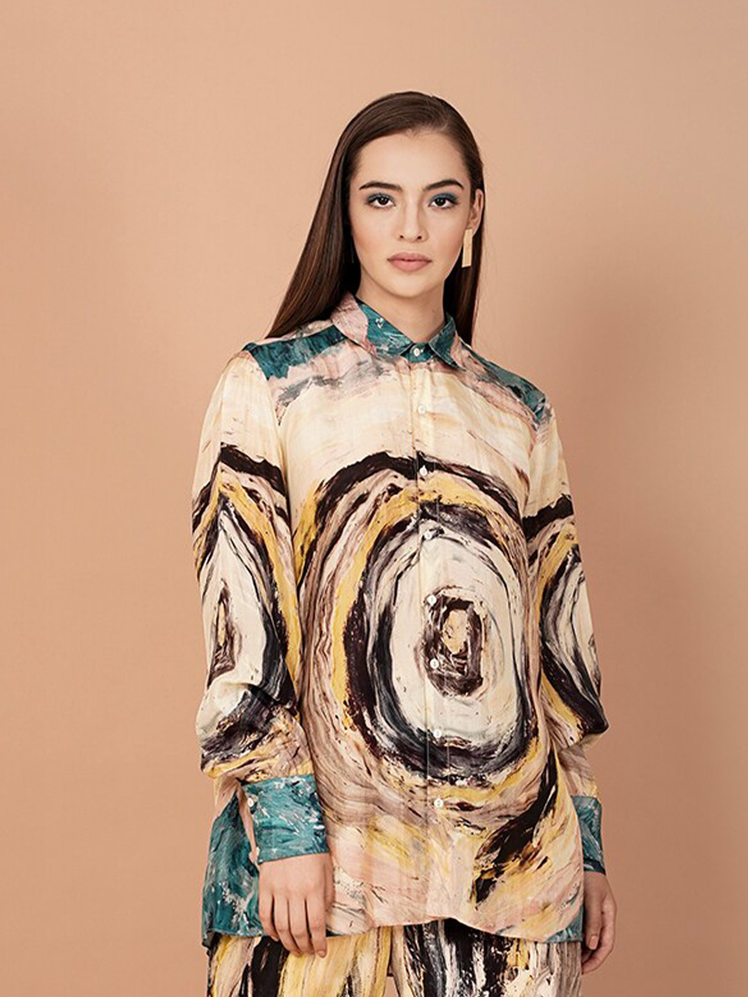 Breathe by Aakanksha Singh Contemporary Relaxed Fit Abstract Printed Shirt