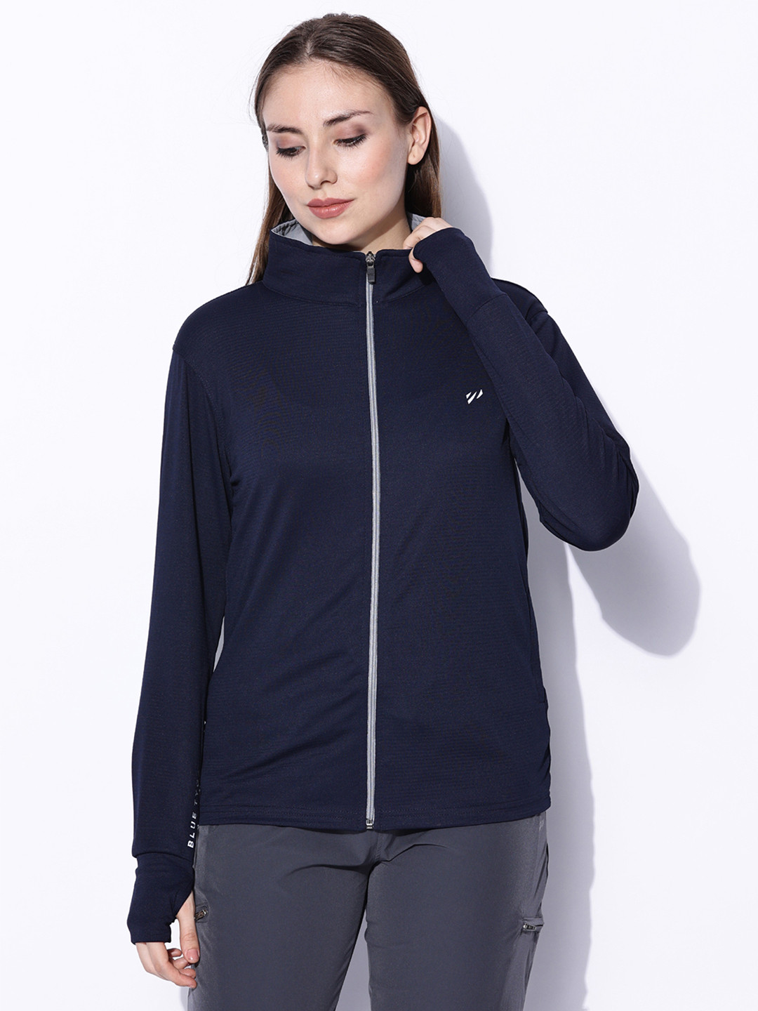 BLUE TYGA Mock Collar Sunscreen Jacket with UPF50