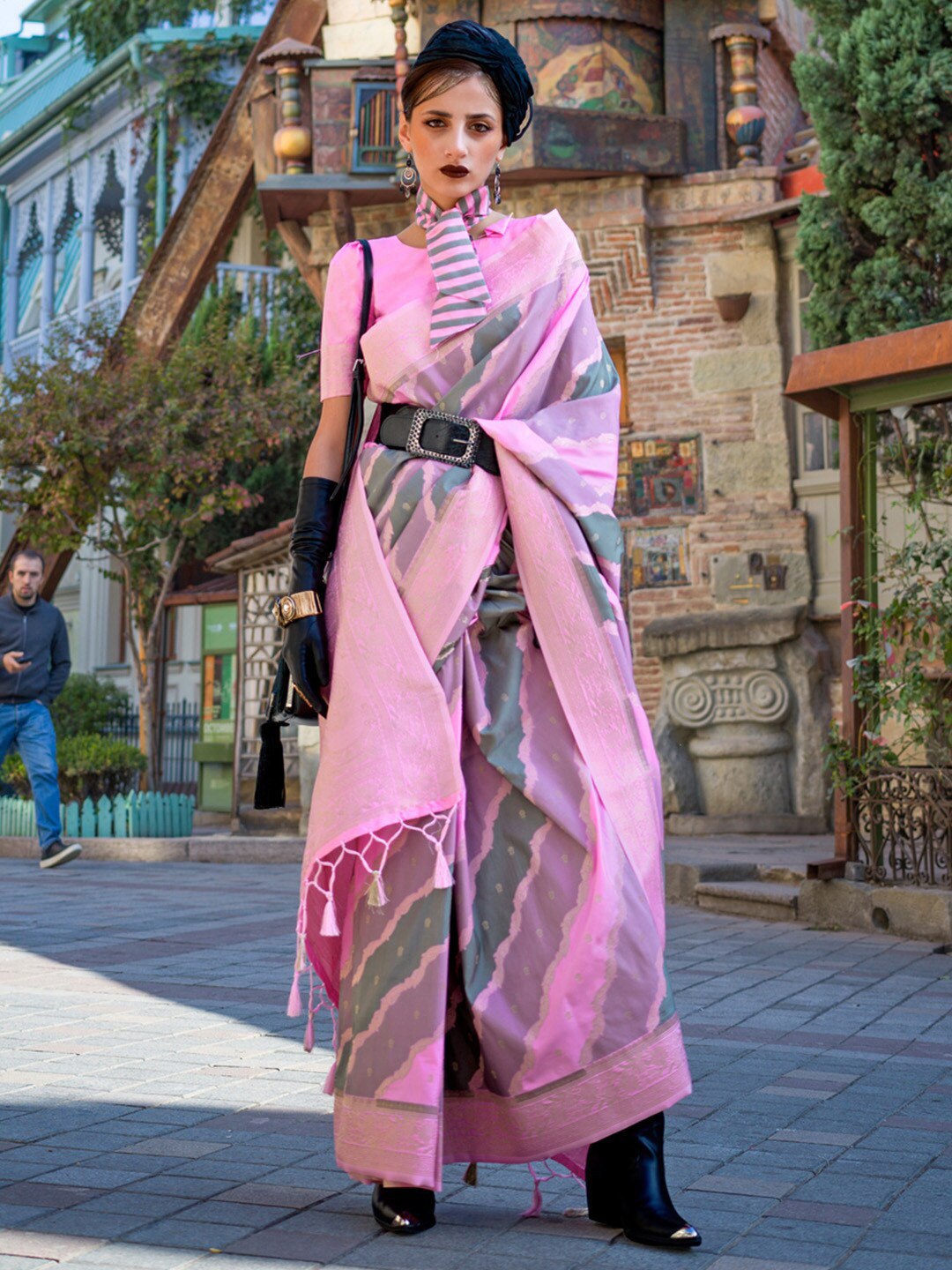 Mitera Abstract Zari Designer Banarasi Saree