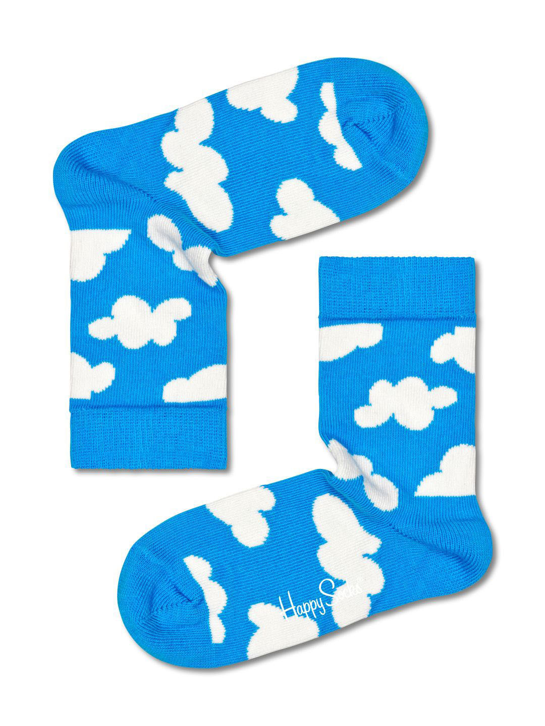 Happy Socks Kids Cloudy Patterned Cotton Calf-Length Socks