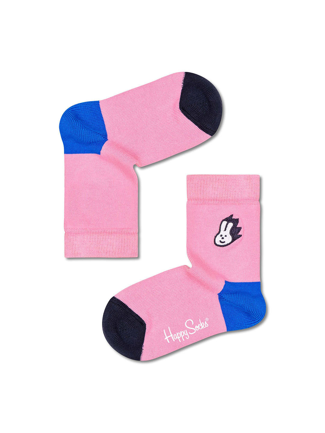 Happy Socks Kids Bunny Embroidered Cotton Calf-Length Socks