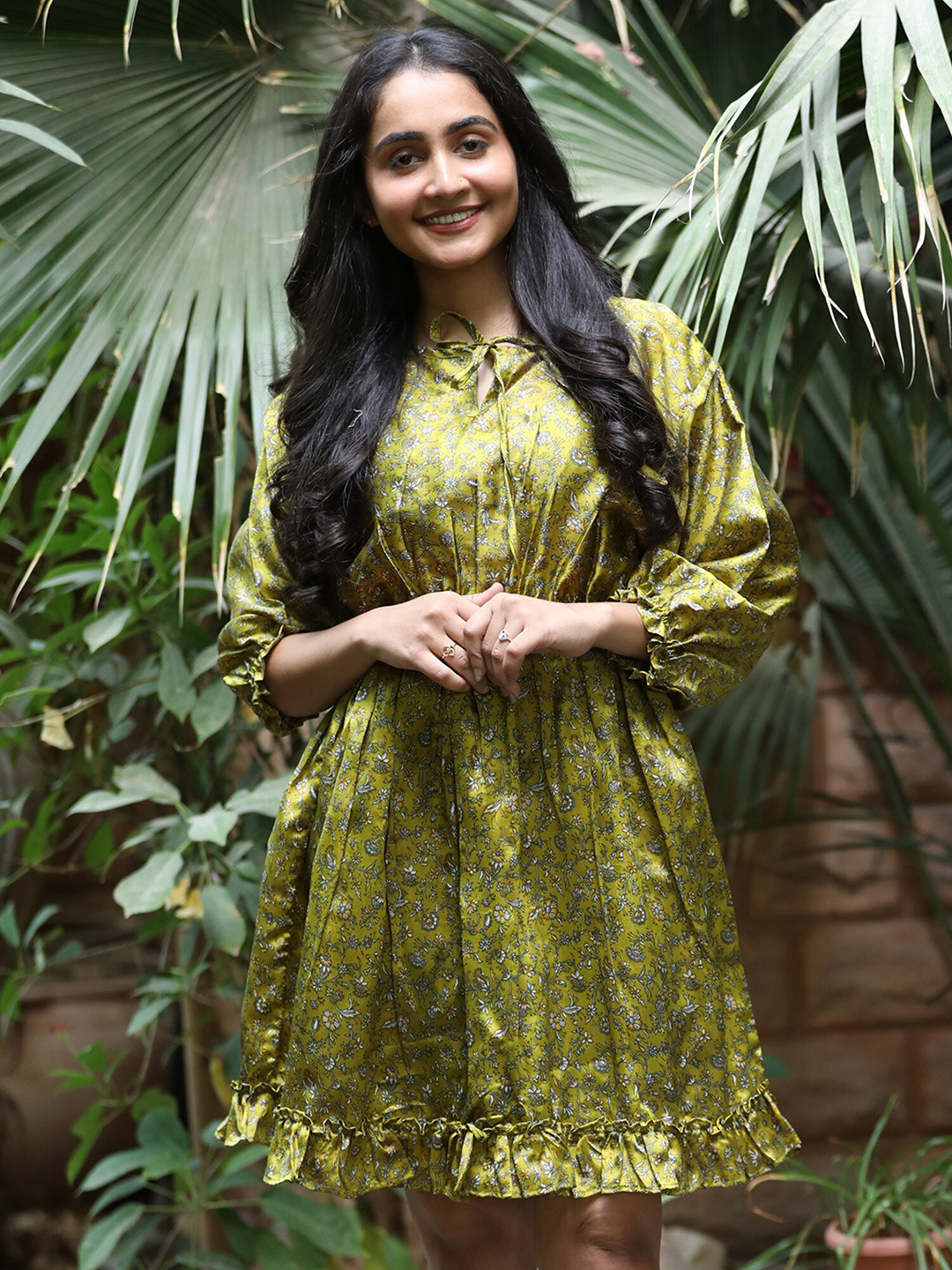 Exotic India Oasis Assorted Vintage Pure Silk Vaccay Dress