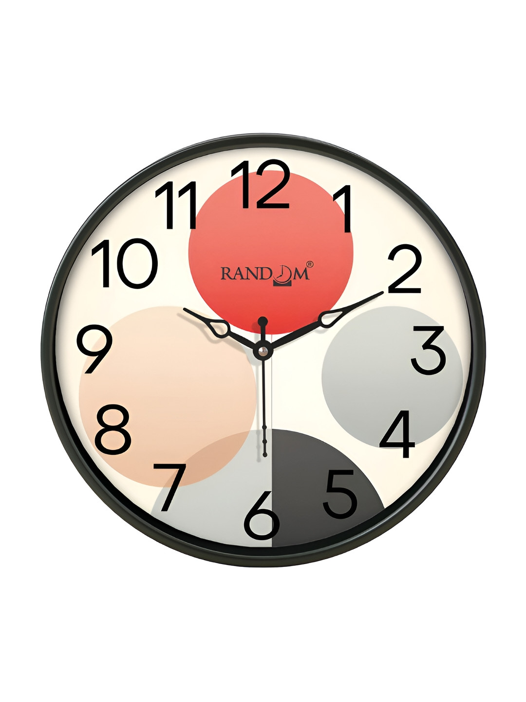 RANDOM Black & Grey Printed Contemporary Wall Clock