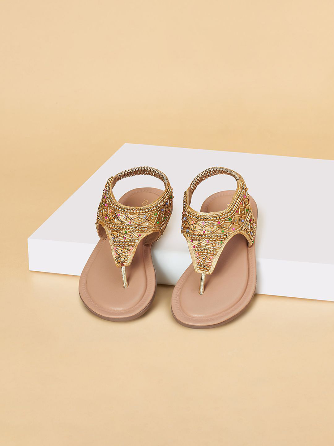 Pantaloons Junior Girls Embellished Party T-Strap Flats