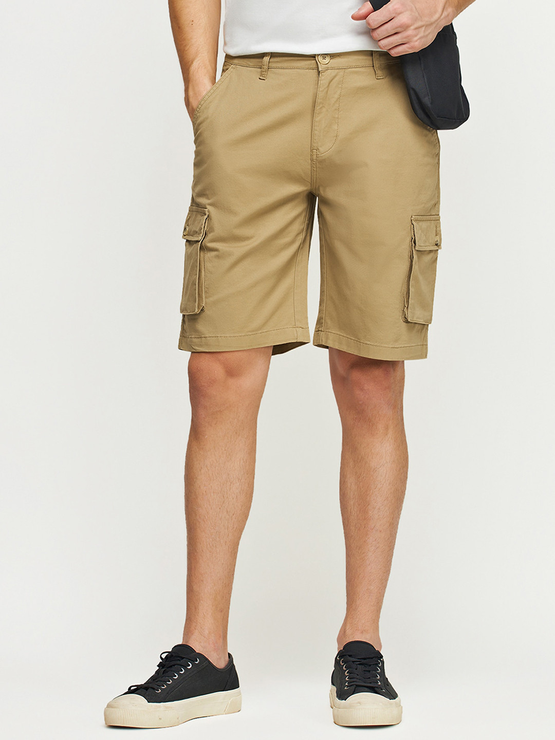Red Flame Men Mid Rise Cargo Shorts
