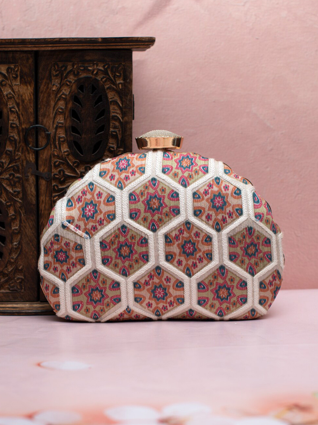 ARTKLIM Printed Box Clutch