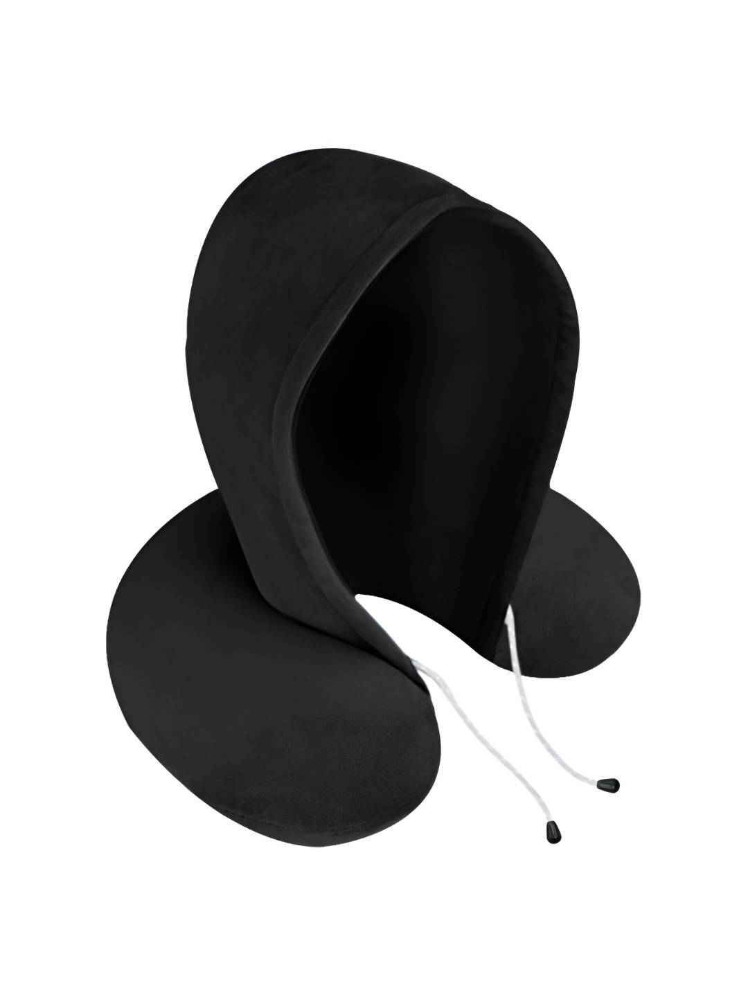 BILLEBON Premium Black Solid Faux Velvet Breathable Firm Travel Pillow-4 x 25 x 25 cm