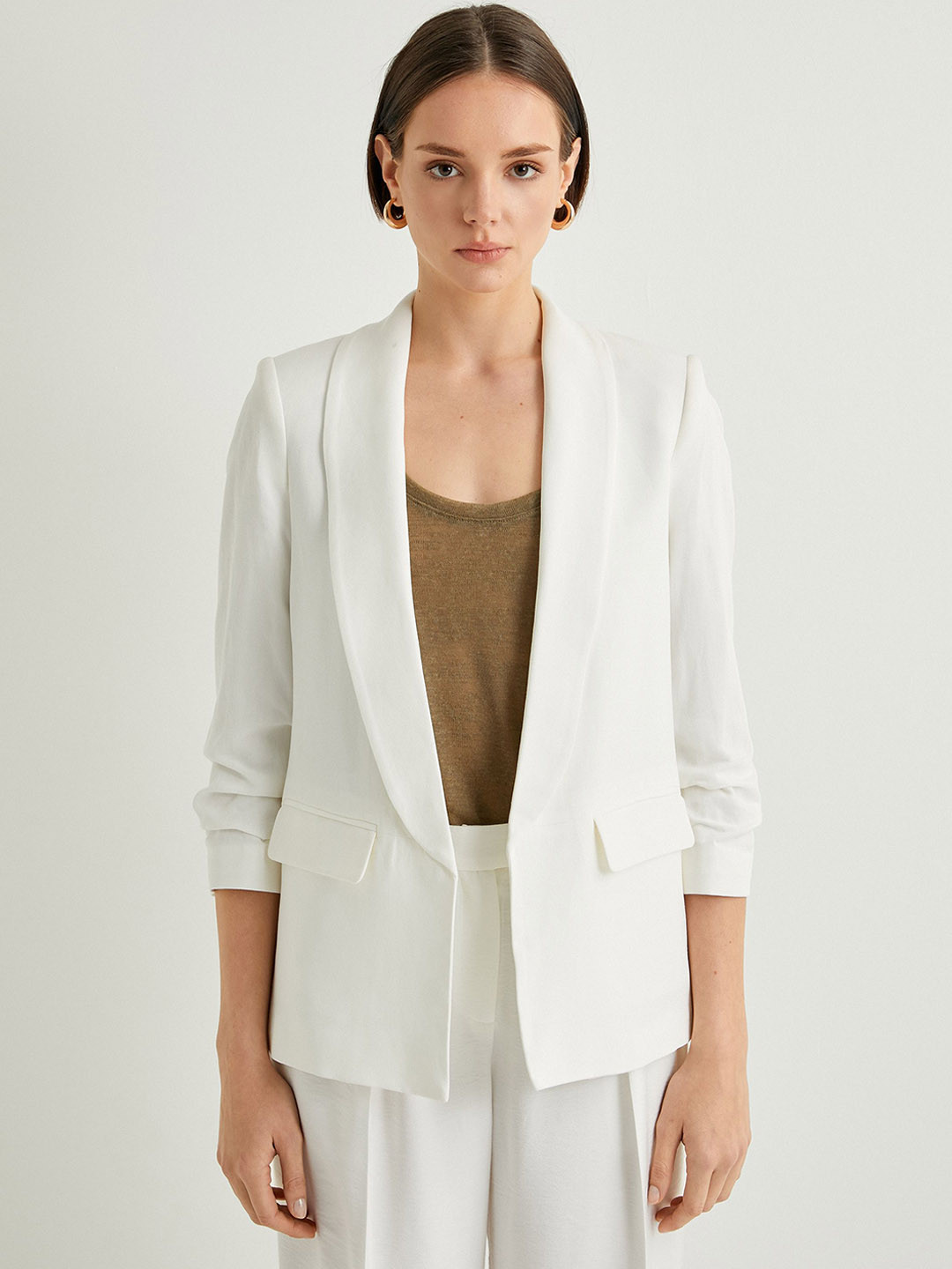Koton Shawl Collar Front-Open Blazer