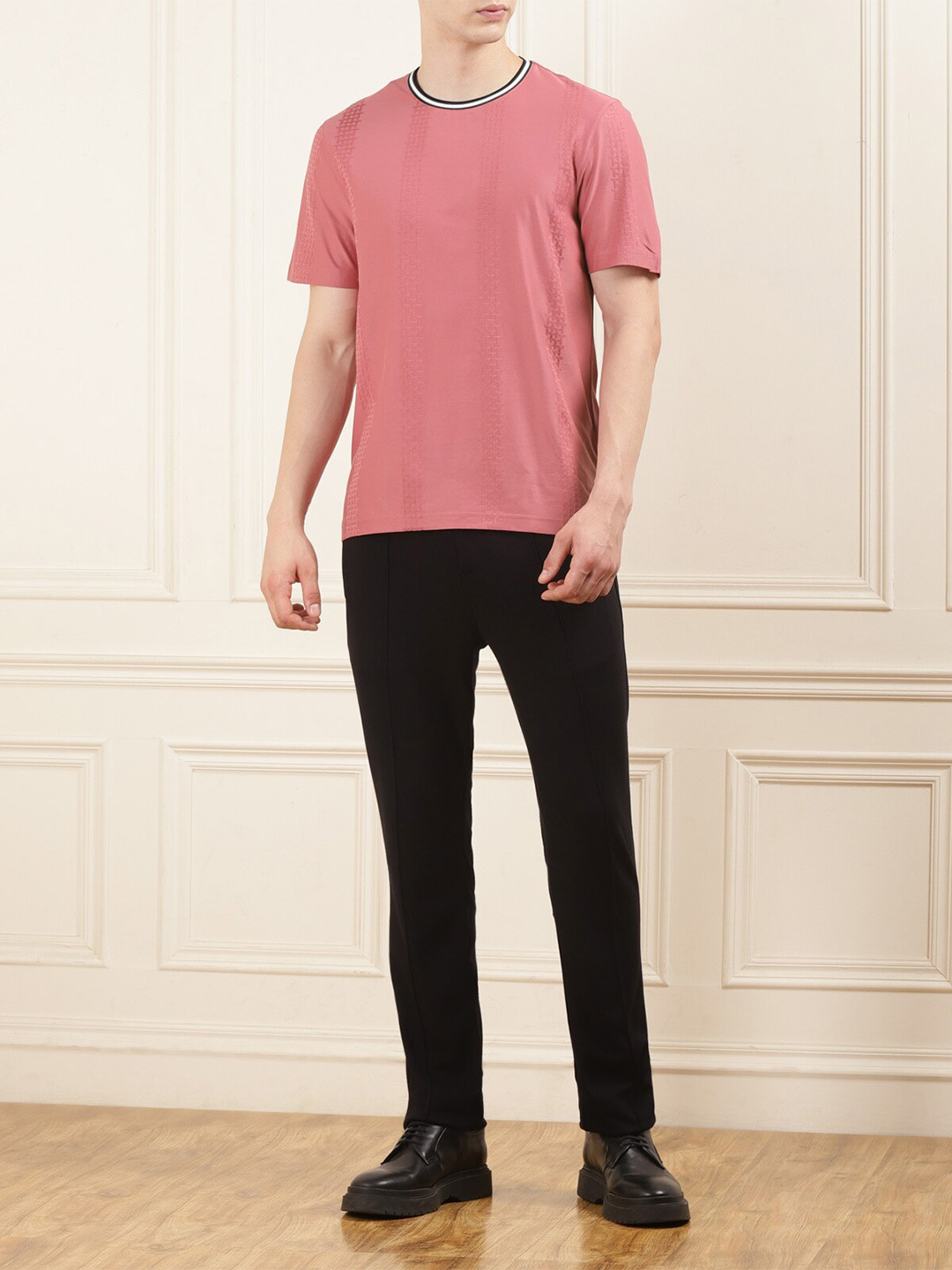 Ted Baker Men Round Neck Solid T-shirt