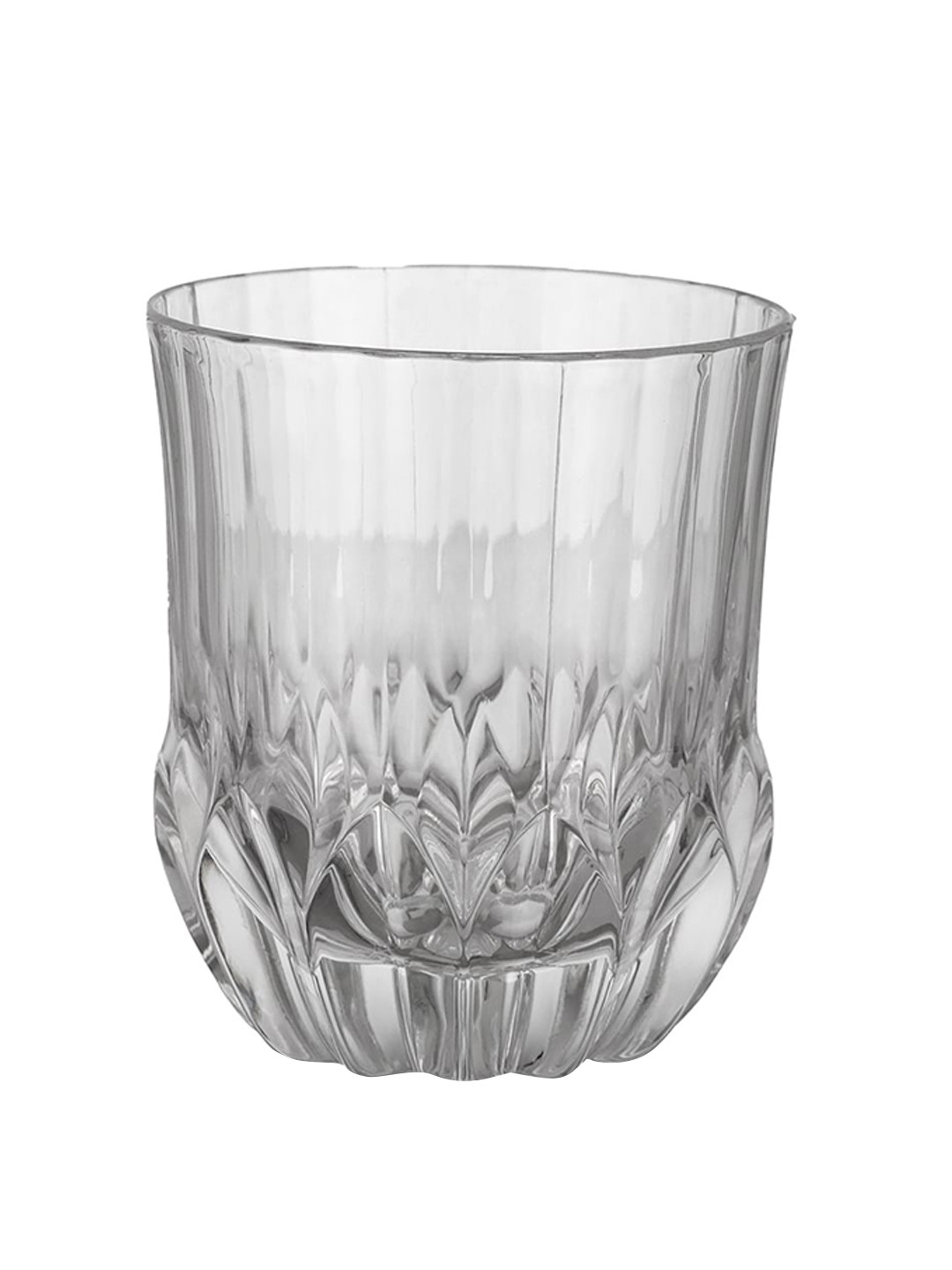 Troveas 6-Pcs Transparent Textured Whisky Glasses-350 ml Each
