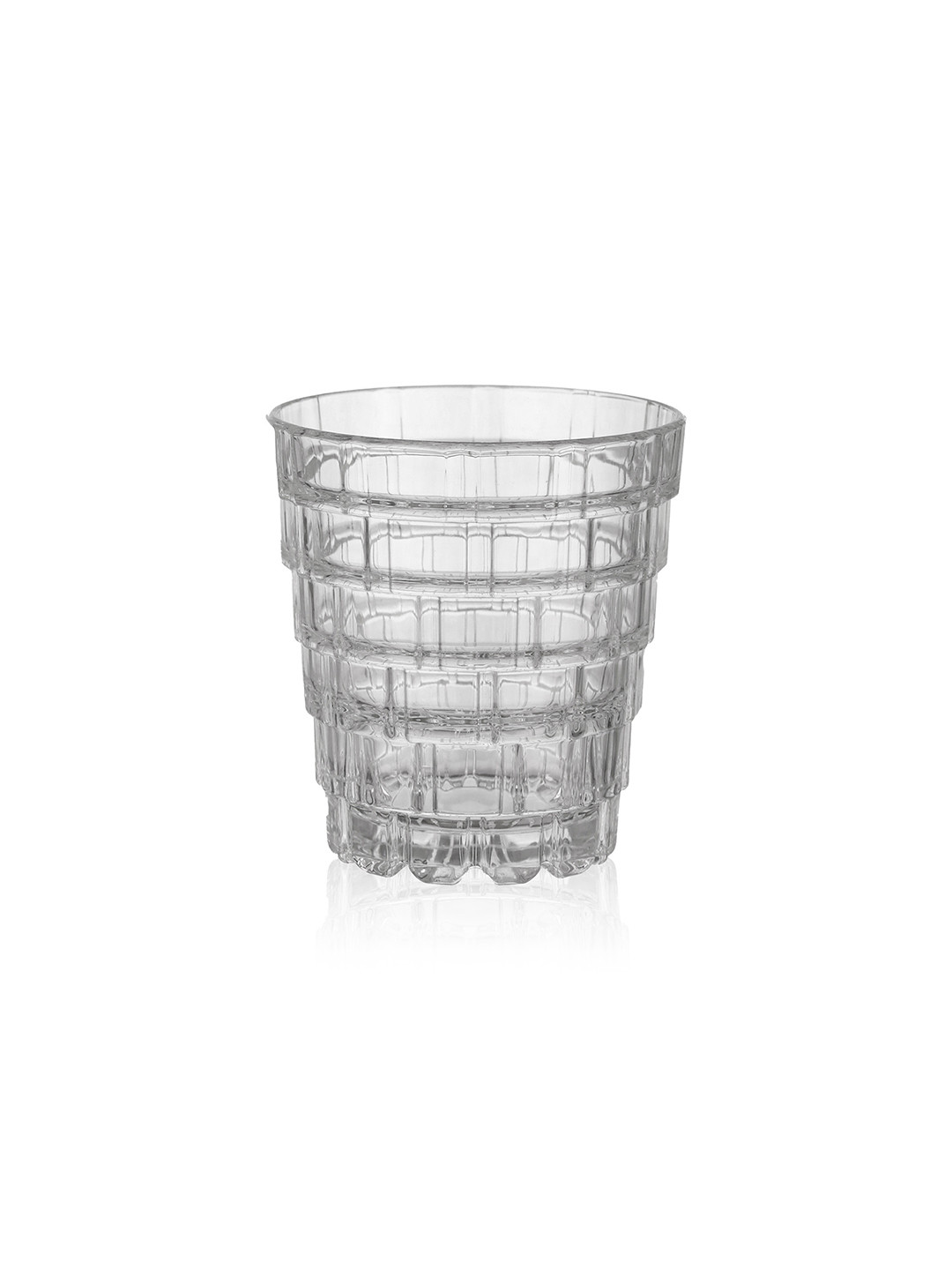 Troveas Transparent 6 Pieces Textured Whisky Glasses 320 ml Each
