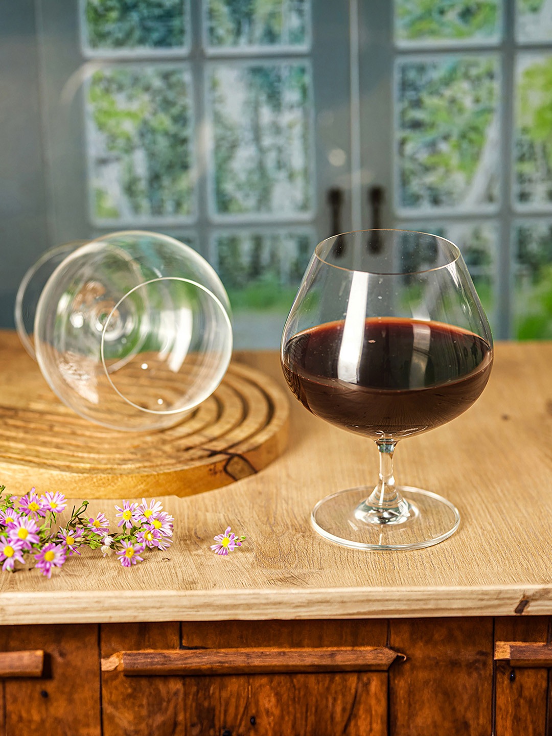 Troveas Transparent 2 Pieces Brandy Glasses 600 ml Each