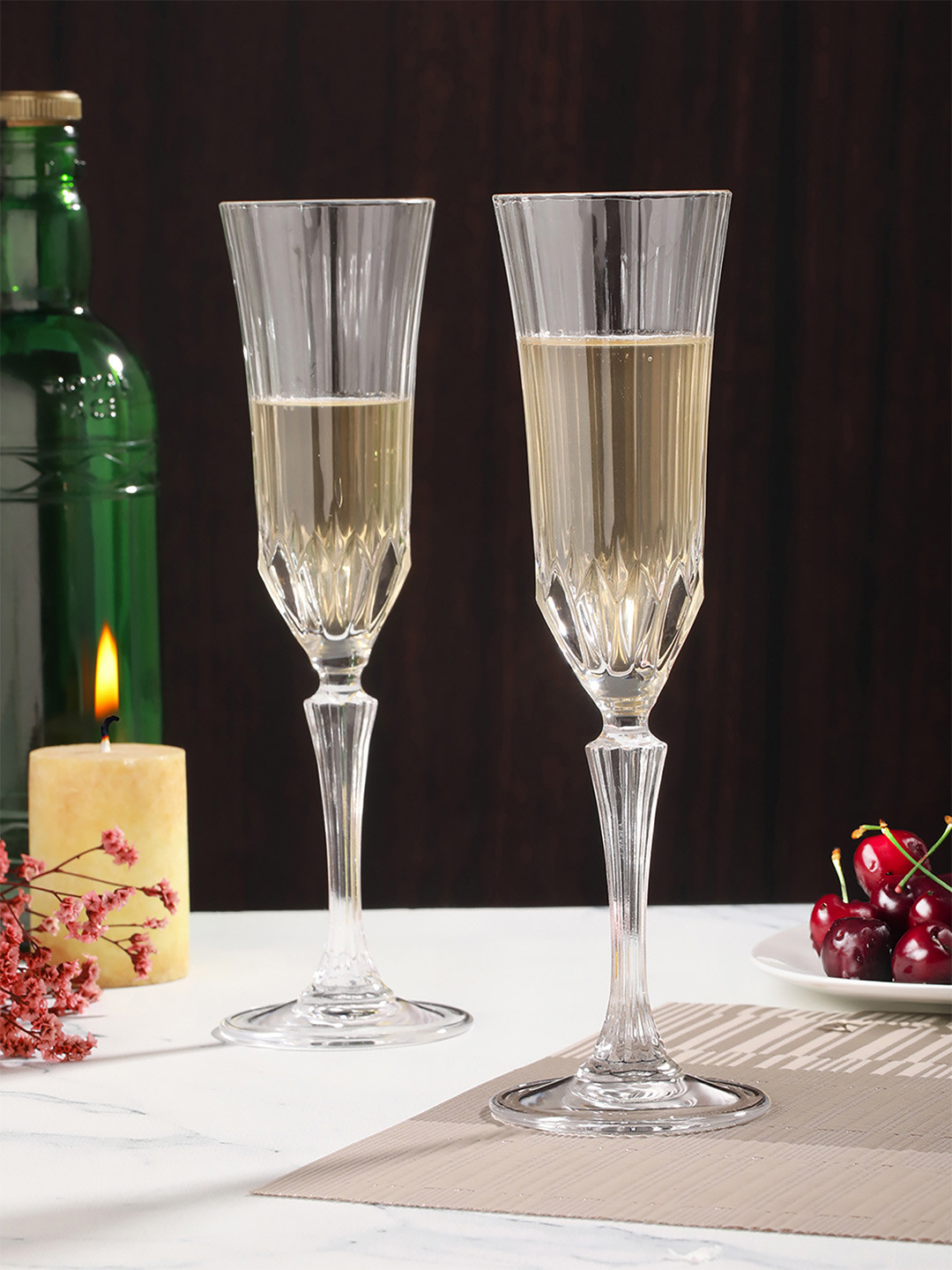 Troveas 4PcsTransparent Champagne Glass 180ML