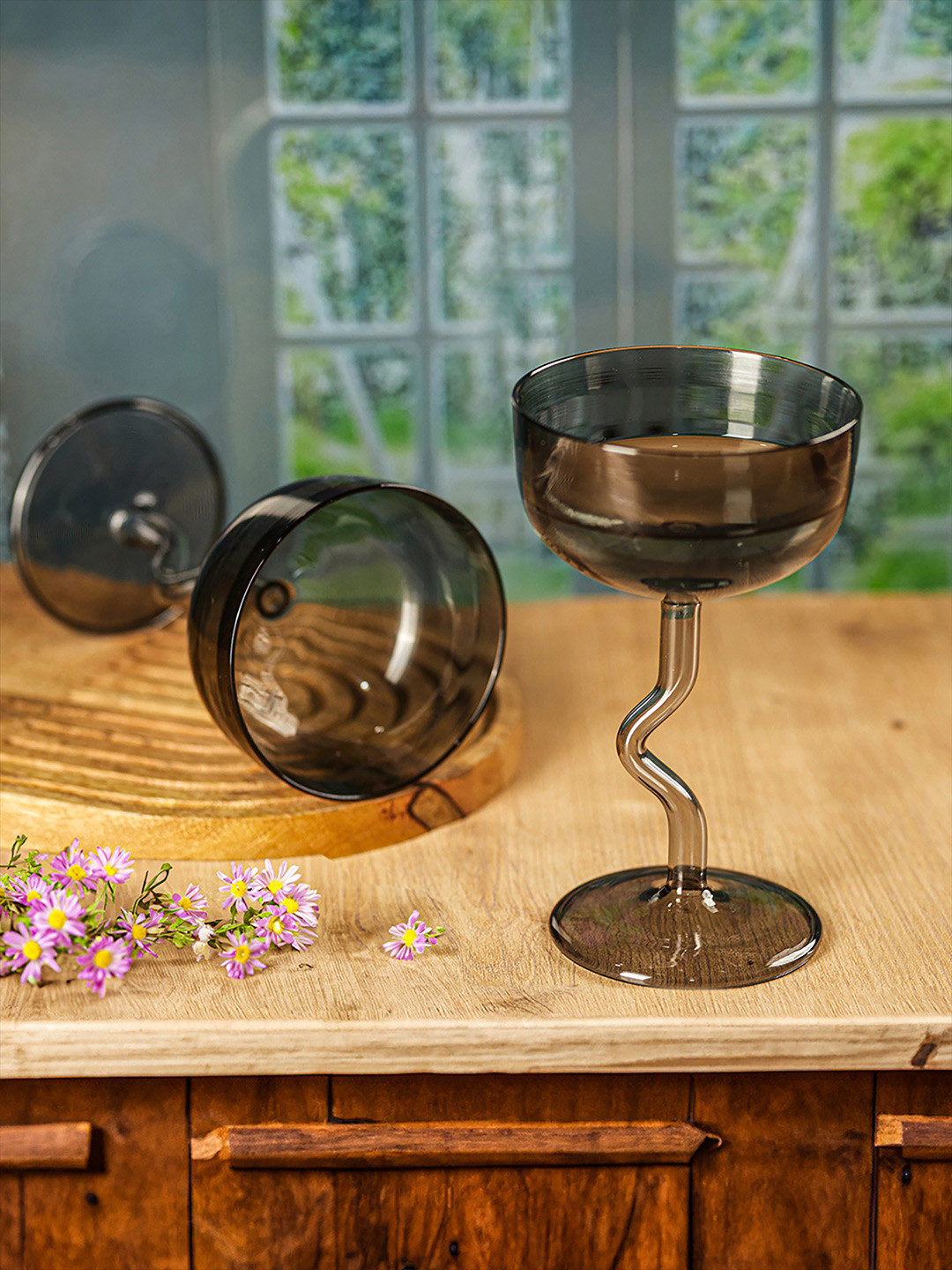 Troveas 2PcsTransparent Cocktail Glass 350ML