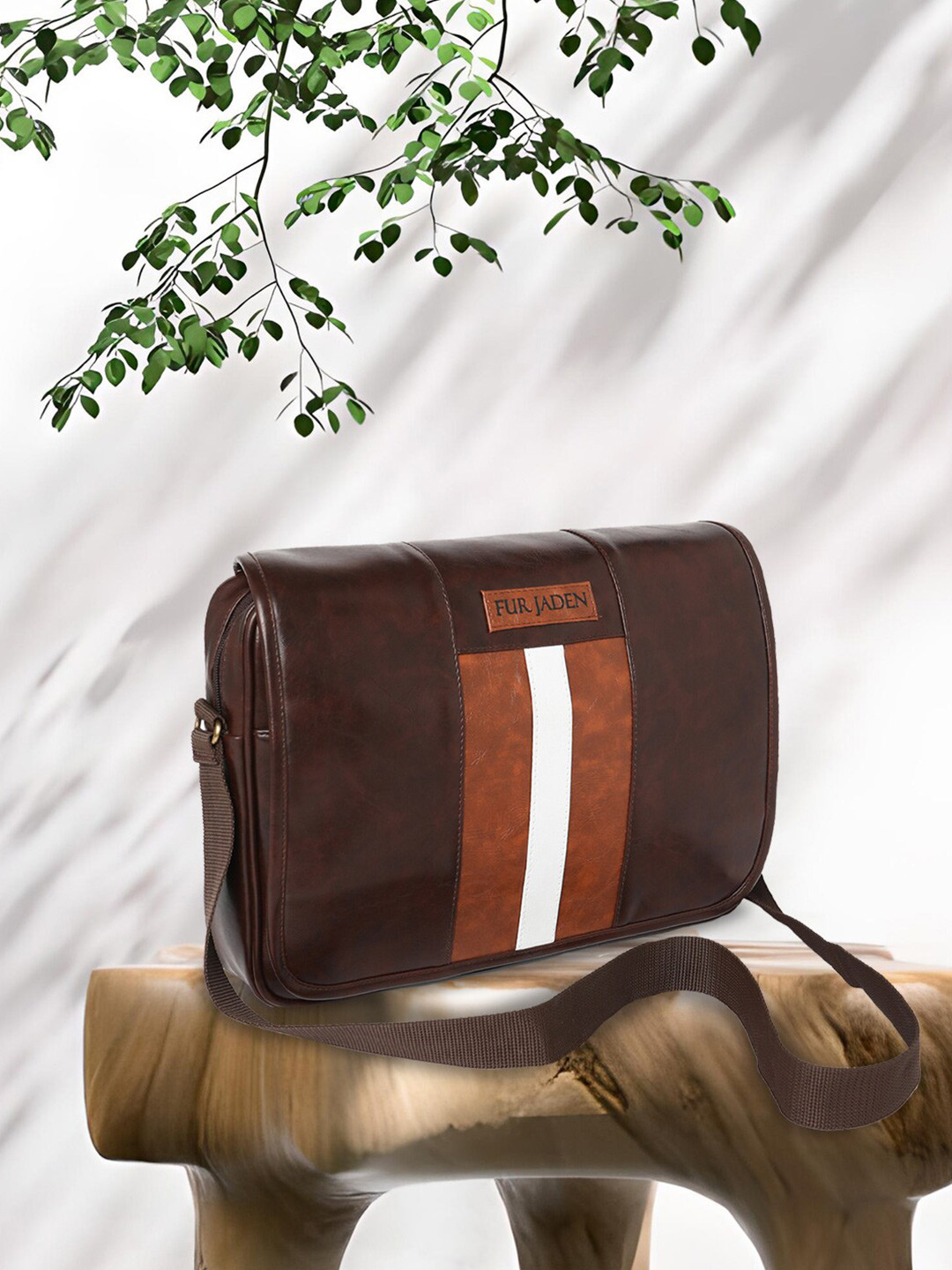 FUR JADEN Unisex Colourblocked Water Resistant CrossBody Messenger Bag