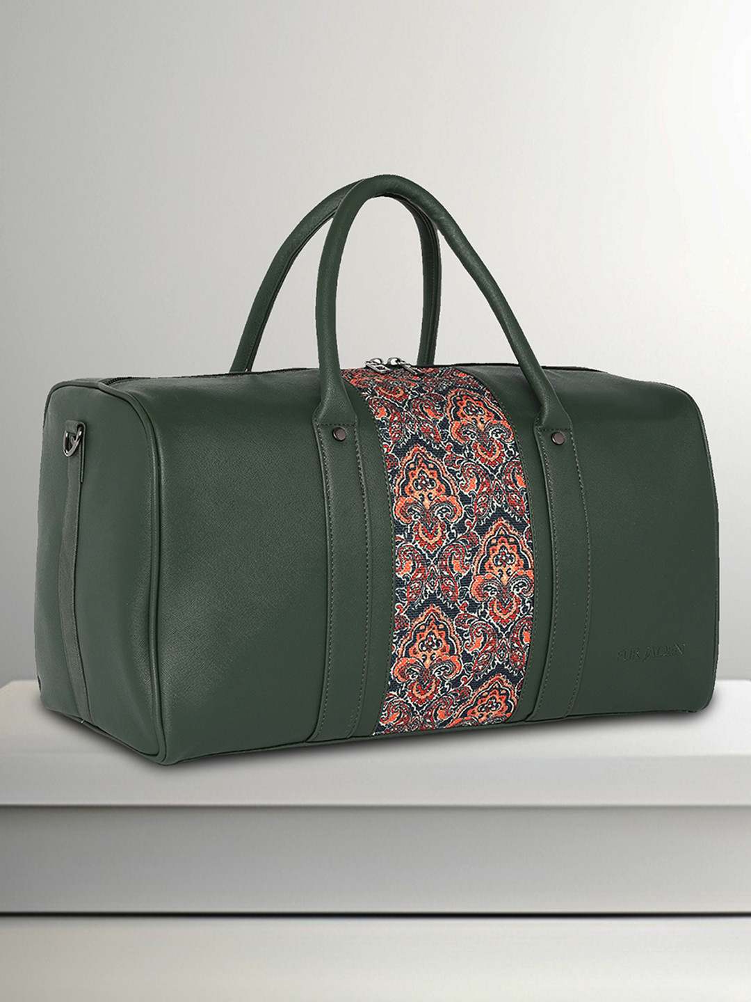 FUR JADEN Printed Vegan Leather Medium Casual Duffel Bag