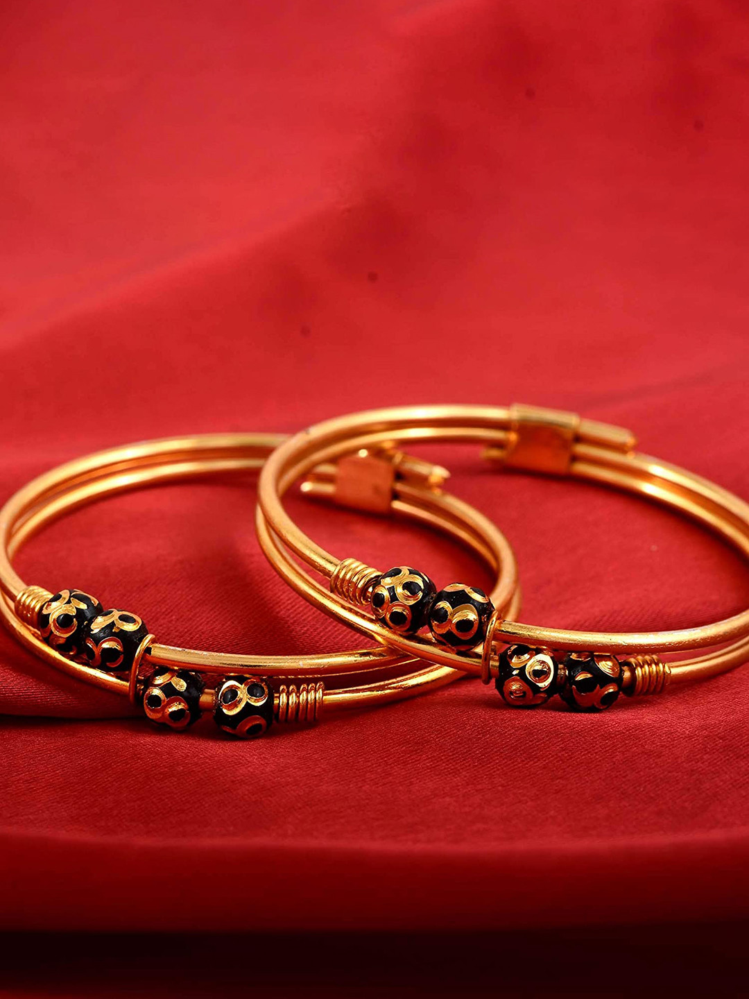 BAESD Infants Gold-Plated Double Layered Beaded Bangles